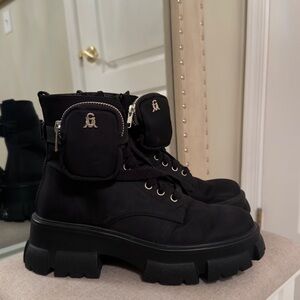 Steve Madden Black Combat Boots with Pouches